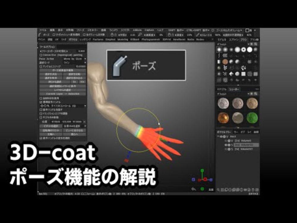 3D-coatのポーズ機能の解説