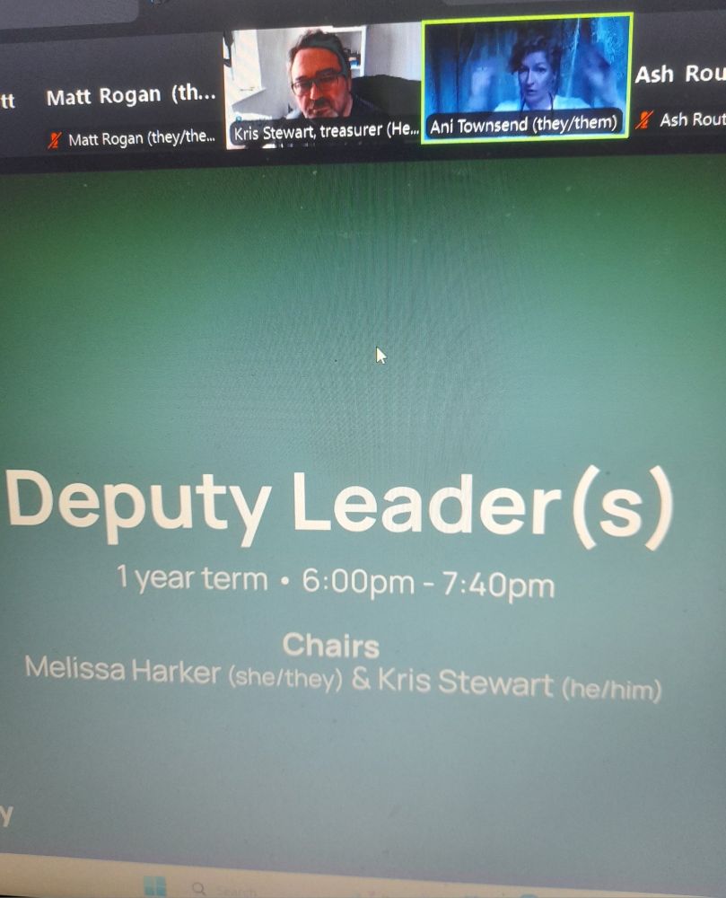 Photo of Matts screen in the Deputy Leadership hustings Zoom.