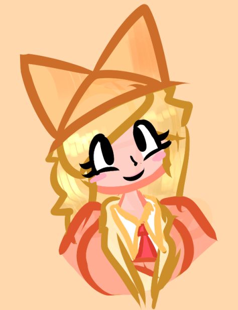 a headshot drawing of @waveprism.bsky.social 's idol gijinka design of Olivia, from Paper Mario: The Origami King