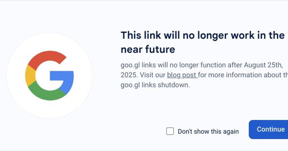 Google、URL短縮サービス「goo.gl」を2025年8月に完全終了へ