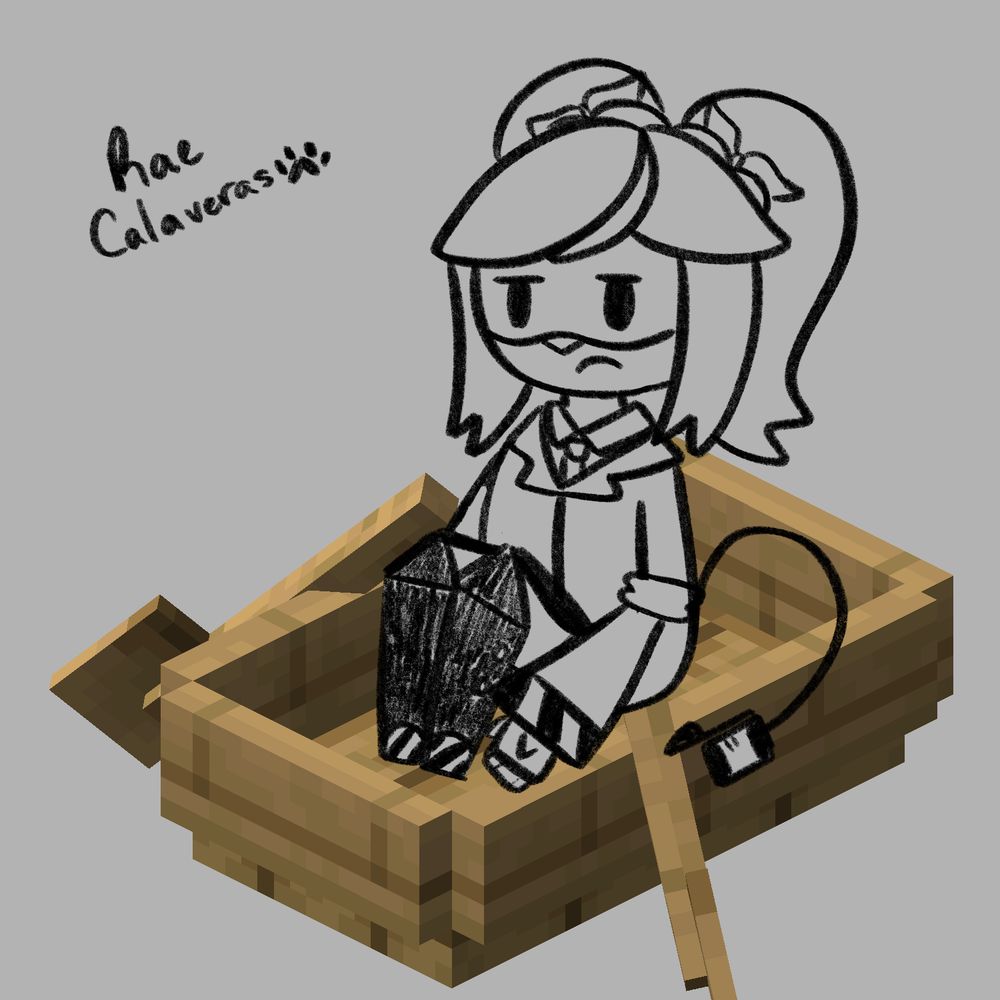 Murder drones j stuck in a Minecraft boat