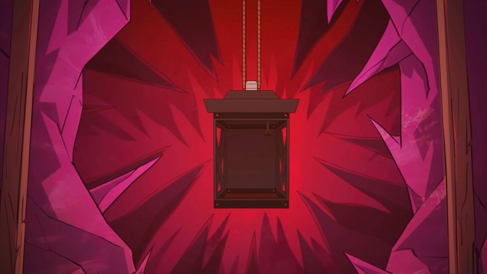 Screenshot from Western Energy of the rusty old elevator that Striker uses to travel between rings