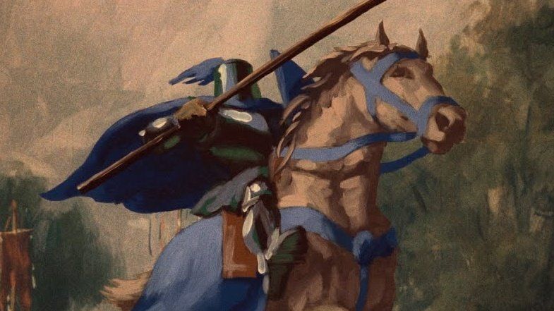 Still from the film Heroic Times, featuring a knight on horseback