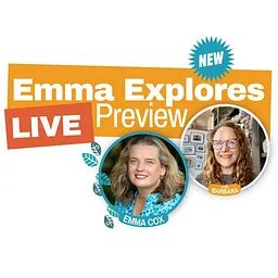Graphic highlighting an upcoming program with Emma Cox for Projectkin. It's a Substack Live session to preview her amazing Emma Explores program next week: 

Tomorrow, Friday, at 4 pm in the UK, 8/11 am across the Americas! The link in post includes detail about local time and the link to join. 