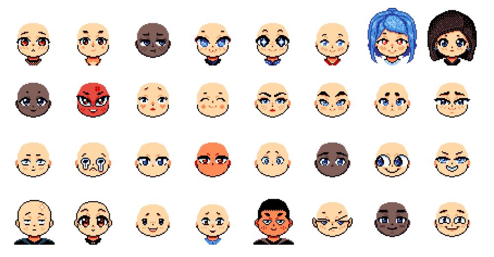 Work in progress: pixel art portraits collection