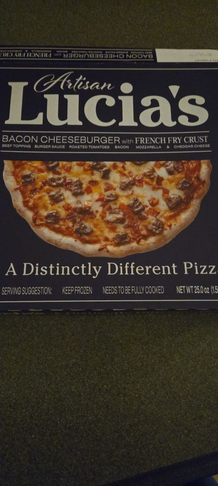 Bacon cheeseburger pizza with French fry crust 