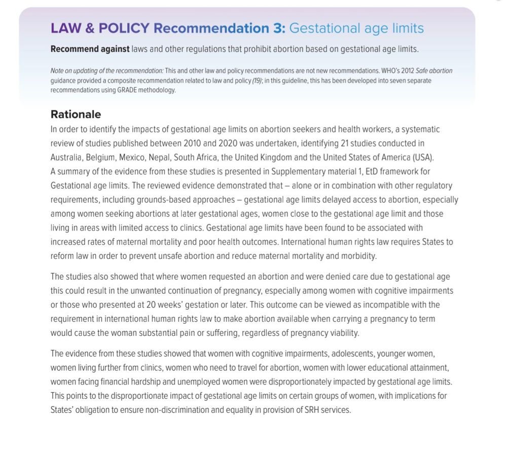Faksimile fra WHO sine tilrådingar om abortlovar 
