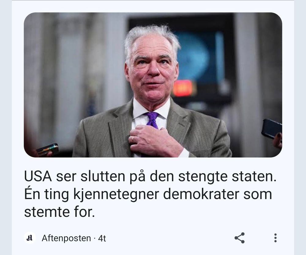Aftenposten: USA ser slutten på den stengte staten. En ting kjennetegner demokrater som stemte for. 