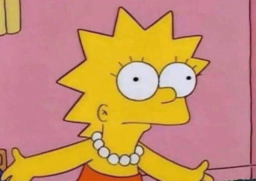 Lisa Simpson with her hands out in frustration