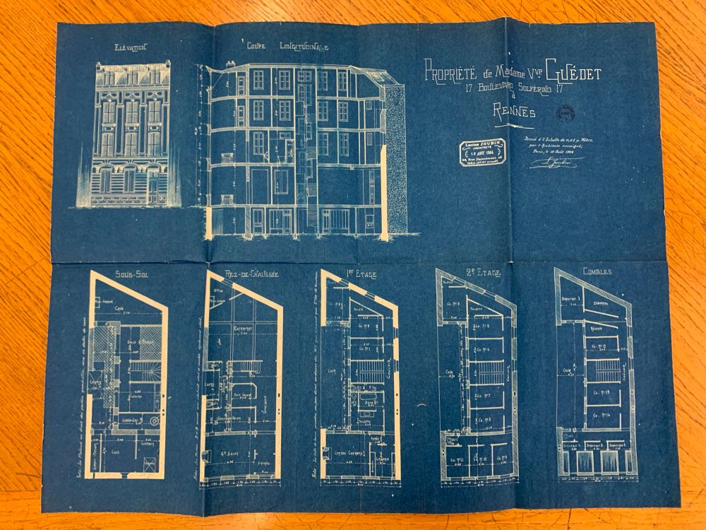 Plan, élévation et coupe d’une maison de tolérance