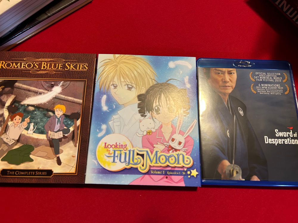 New animeigo bluray releases Romeo’s Blue Skies & Looking for the Full Moon as well as sister company full grain pictures Sword of Desperation
