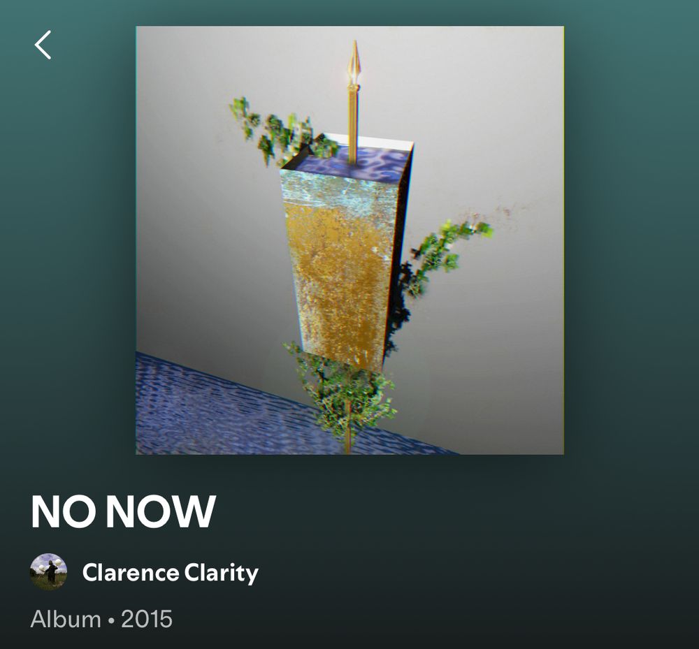 A screenshot of the Spotify album page for NO NOW by Clarence Clarity.