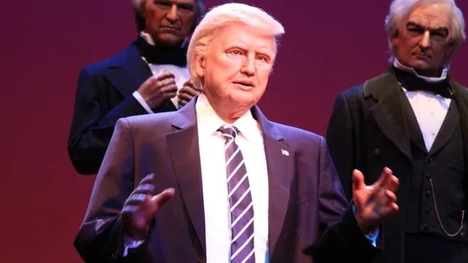 The animatronic Trump at Disney's Hall of Presidents.