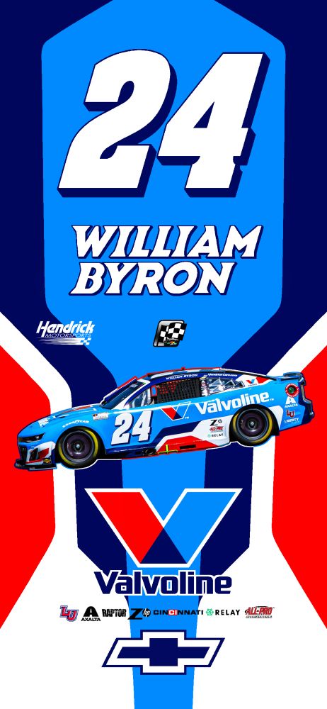 iPhone wallpaper of William Byron’s Hendrick Motorsports #24 Valvoline Chevrolet from the July 13, 2025 race at Sears Point Raceway in Sonoma, California
