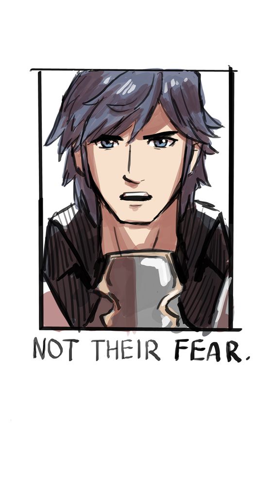 The last part of the 4 part comic of this post. It simply focuses on Chrom from the neck up, with a determined face as he finishes his speech: ‘not their fear.’
