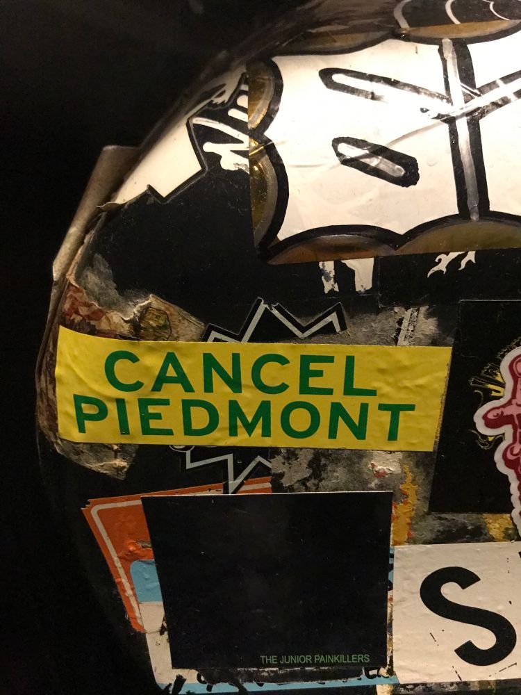 a sticker that says cancel piedmont