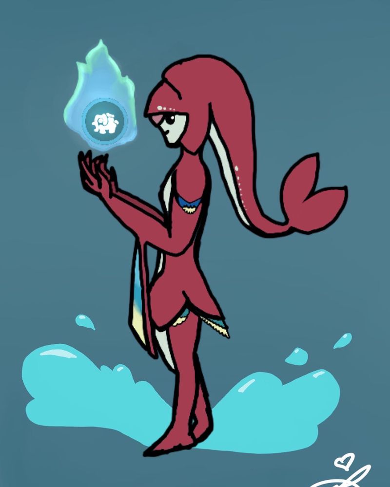 My first drawing of Mipha in 2018! 