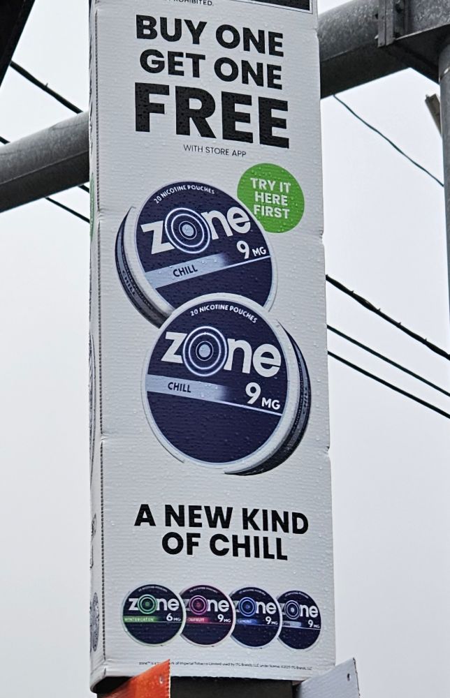 A BOGO ad for "Zone": "a new kind of chill"