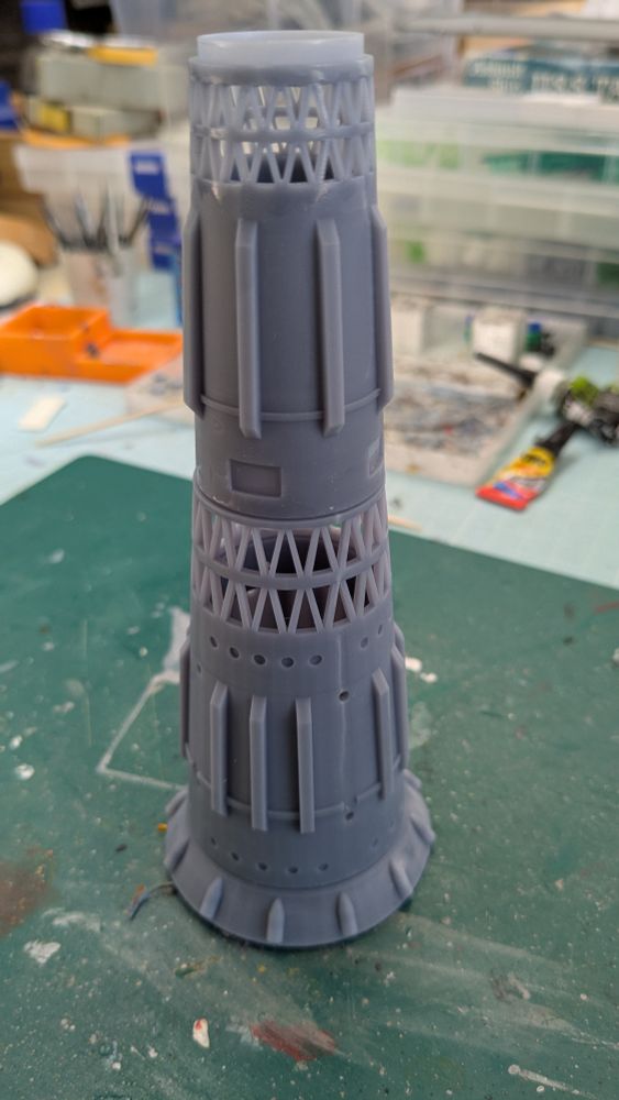 3D printed Reban moon rocket, 1/500 scale
