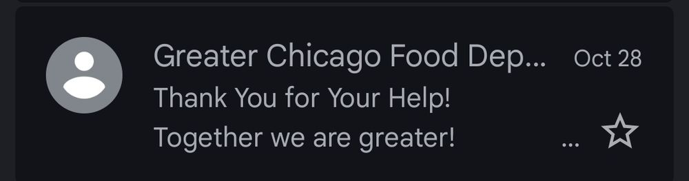 Screenshot of confirmation email