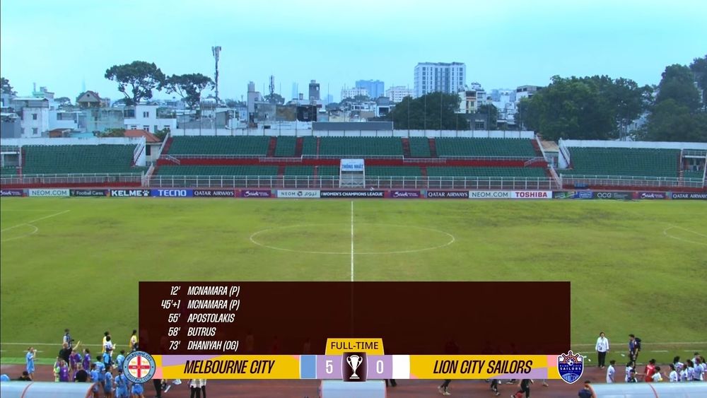 12' MCNAMARA (P)
45'+1' MCNAMARA(P)
55' APOSTOLAKIS
58' BUTRUS
73' DHANIVAH (OG)