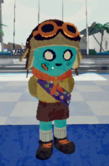 my character showing off their new purple sash :)