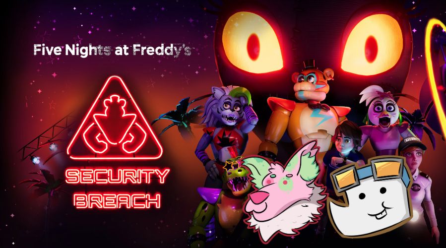 My thumbnail for my playthrough of Security Breach with my buddy Kipper the Kit