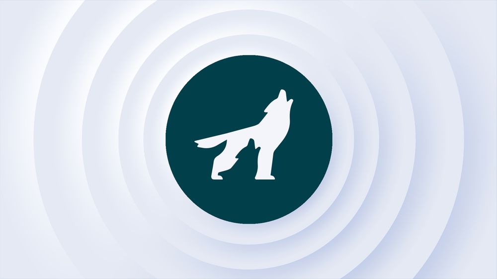 The Packhowl Media logo of a howling wolf surrounded by white concentric circles