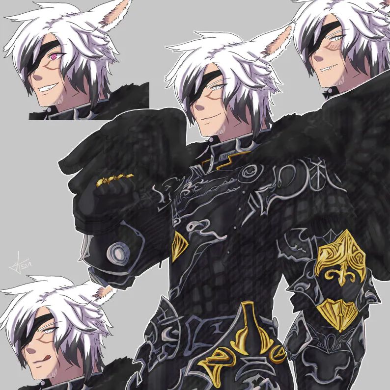 WOL Miqote in the PVP Gear and Black Wings Accessoires. The order was to "All I want is that you make him sexy" :D