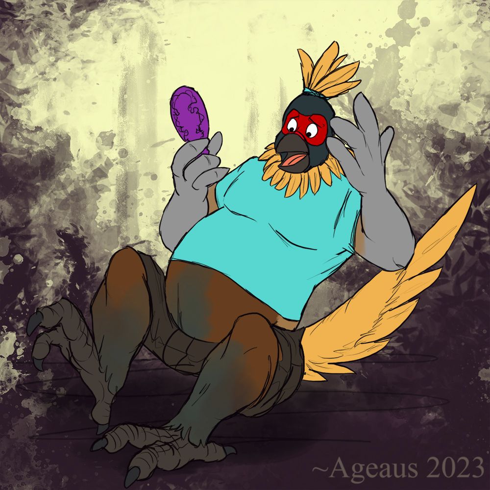 Pheasant Dieter looking at themselves in the mirror, by Ageaus