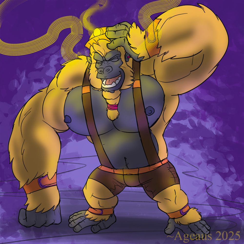 Pic by Ageaus of Gorilla Dieter in a DK Bananza-inspired Mining Outfit