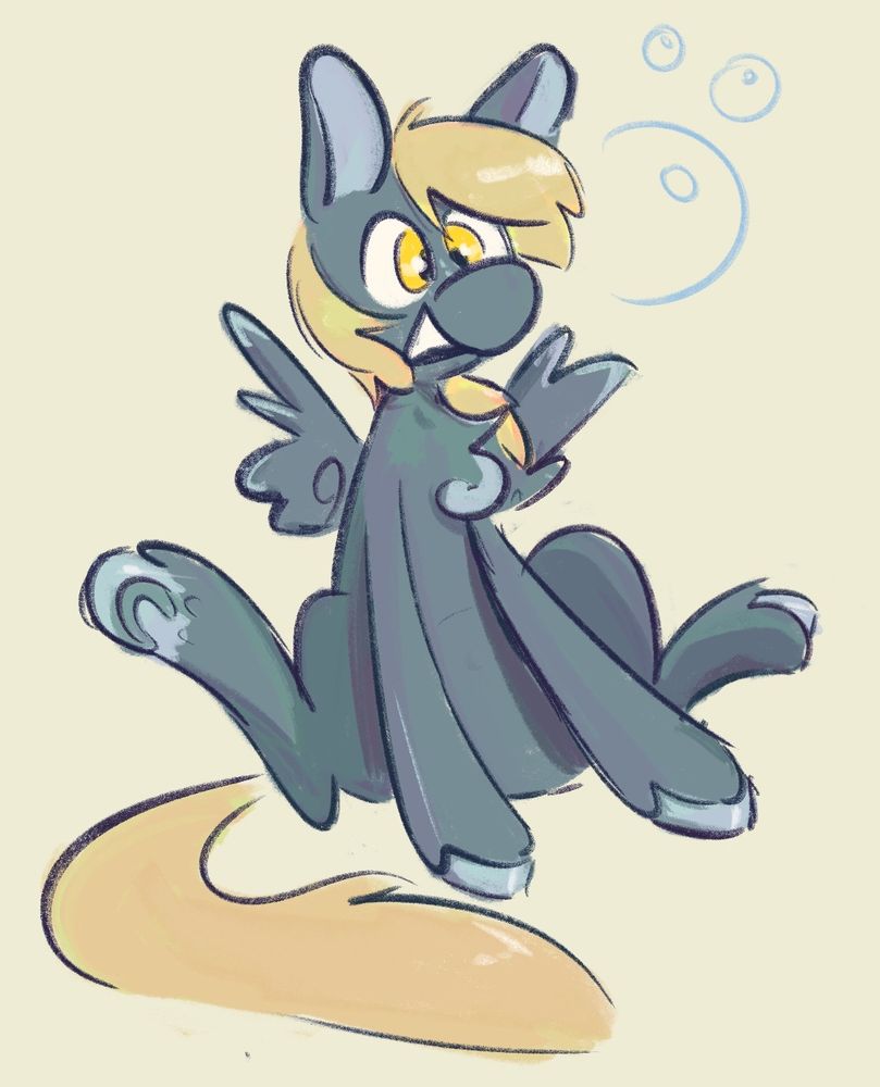 Derpy Hooves sitting and smiling 