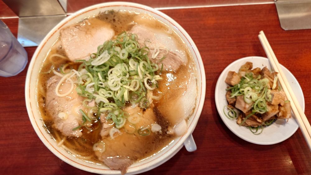 京都『第一旭 本店』さんのラーメン＋はし肉(1250円※うろ覚え)