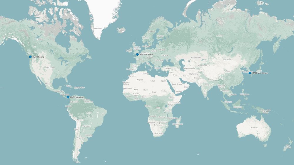 map of the world showing where the RCN fleet is deployed