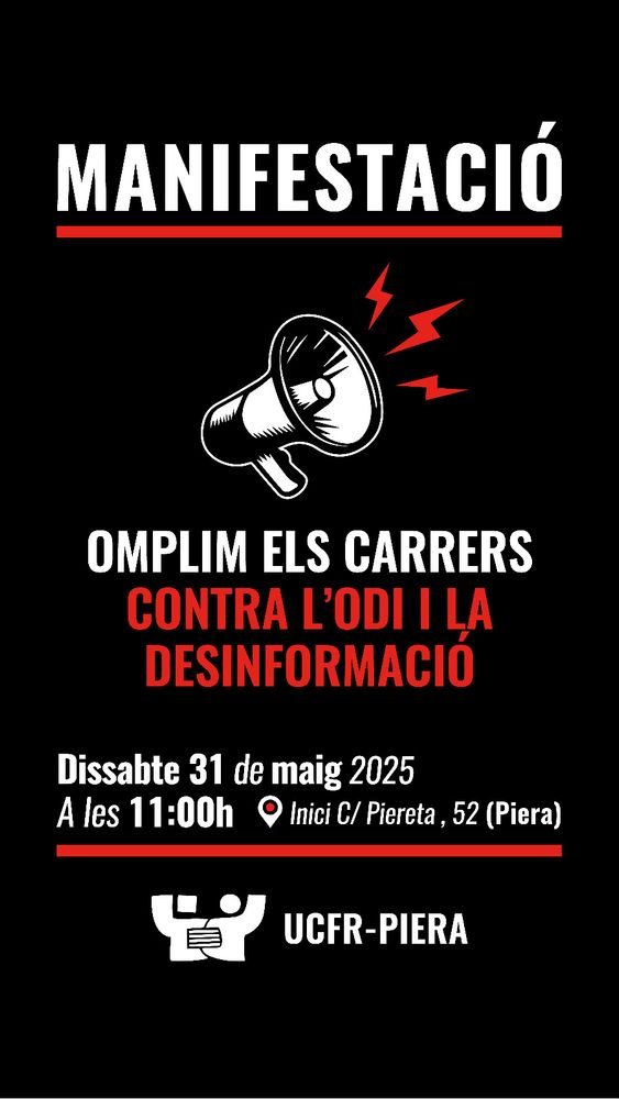 Dissabte, omplim els carrers de Piera ✊🏿