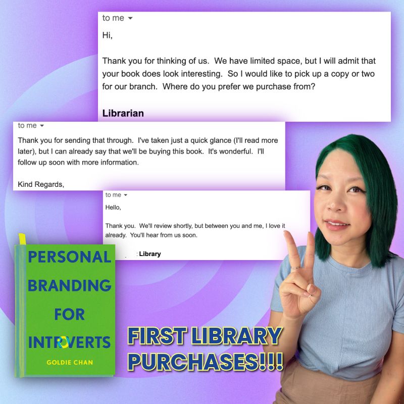 library comments and a picture of author and book
