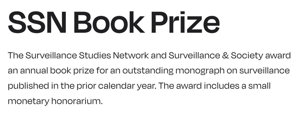 SSN Book Prize summary text.