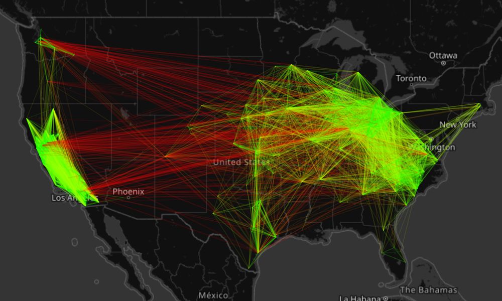 Map of USA showing automated license plate reader (ALPR) networks. From flock.ajith.fyi. 