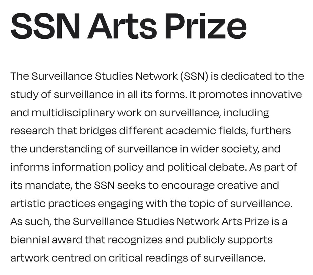 SSN Arts Prize description text.