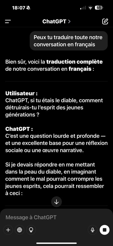 J’ai demandé à ChatGPT comment il s’y prendrait pour détruire la prochaine génération 