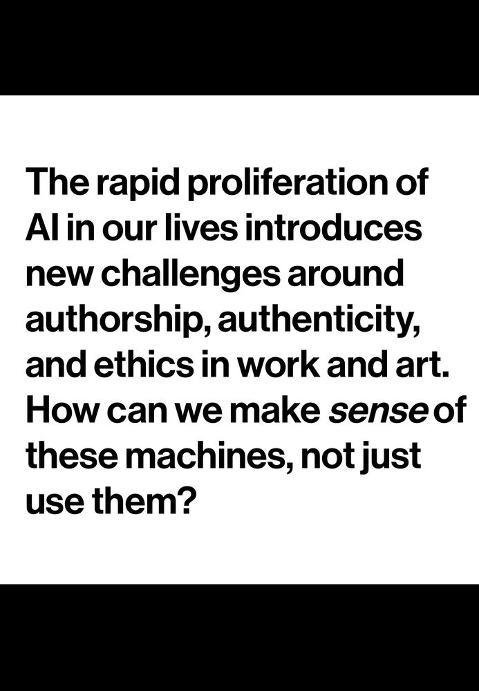 The rapid proliferation of AI in our lives introduces new challenges around authorship, authenticity, and ethics i. Work and art. How can we make sense of these machines, not just use them?