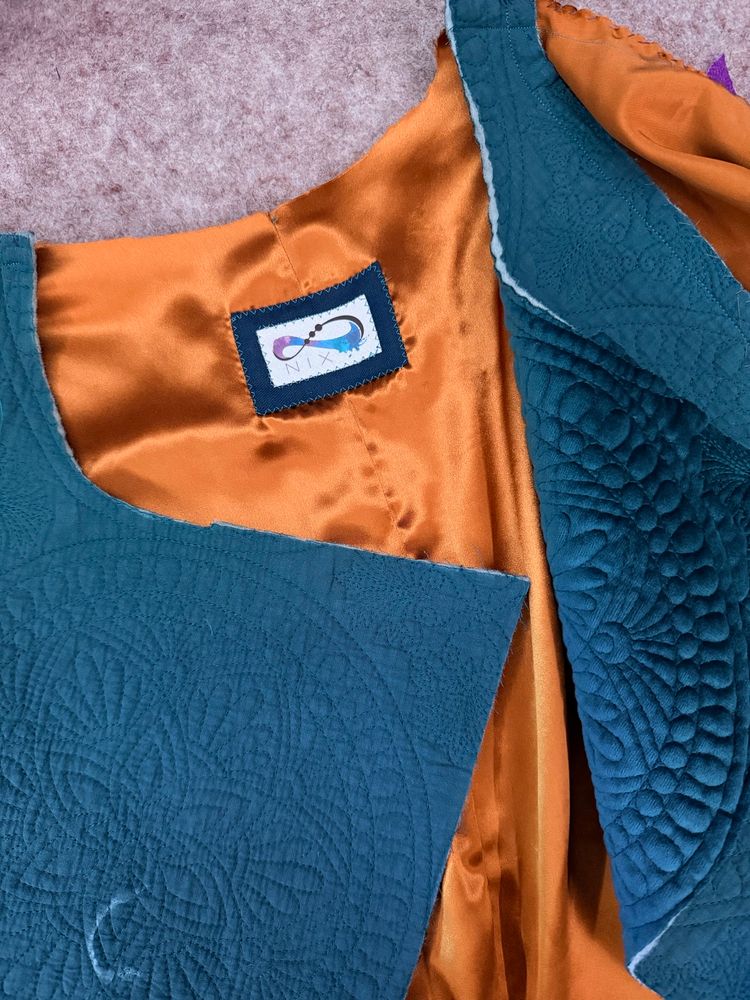 Silk and velvet lining of a jacket, still in progress