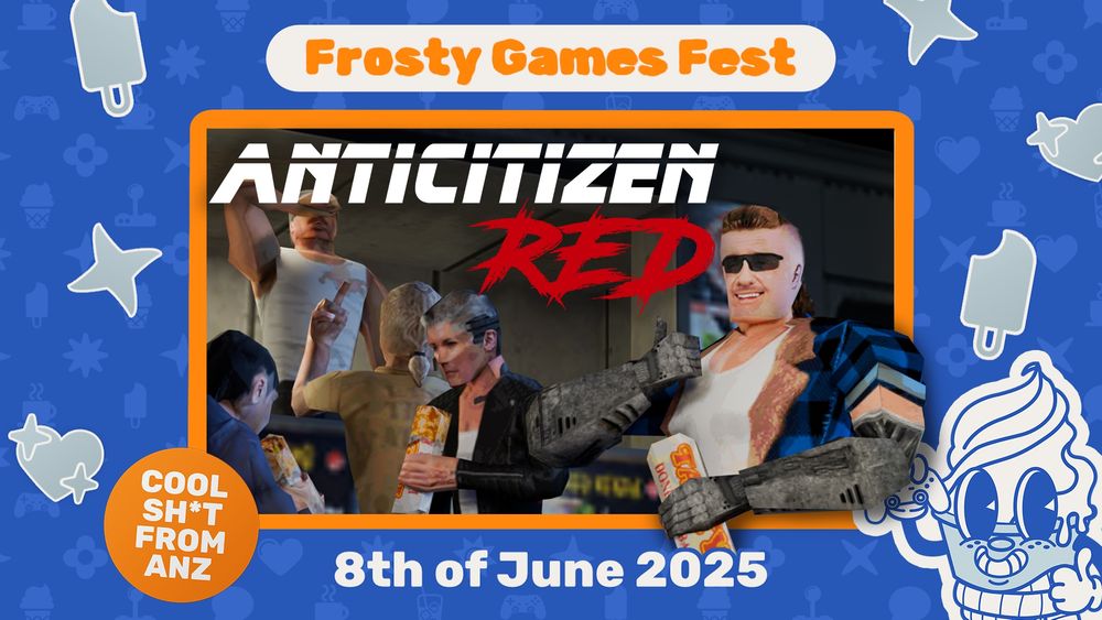 A promo for Anticitizen: Red’s appreance at Frosty Games Fest. All your favourite guys are there and they’re getting kebabs