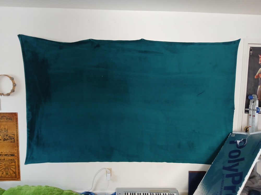 Just a picture the blanket on my wall, without the art made yesterday. New art today! 