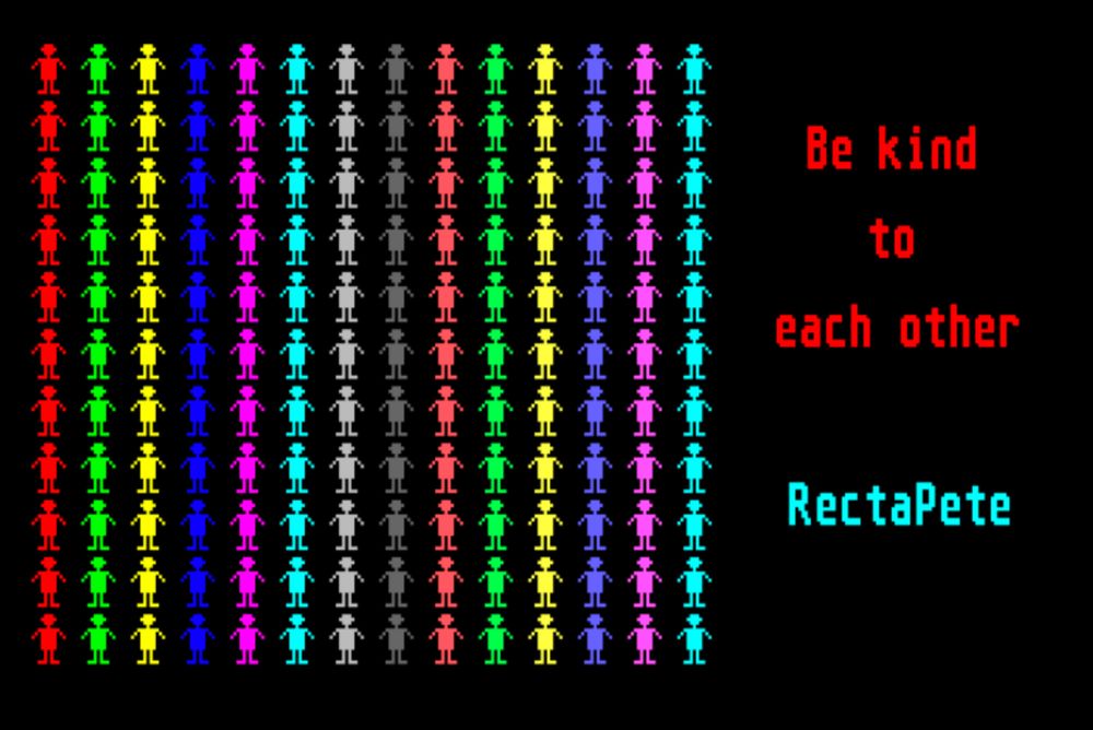 Atari ST GFA Basic program with a rainbow of people