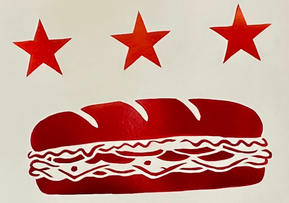 DC flag reimagined with a sub sandwich 