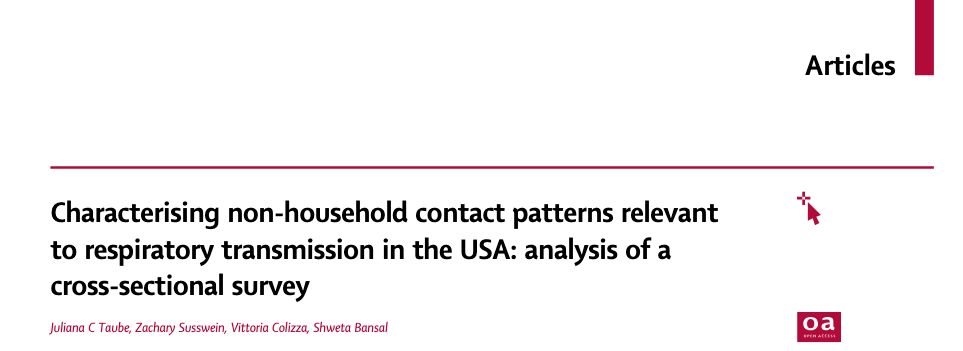 Screenshot of the paper titled "Characterising non-household contact patterns relevant to respiratory transmission in the USA: analysis of a cross-sectional survey"