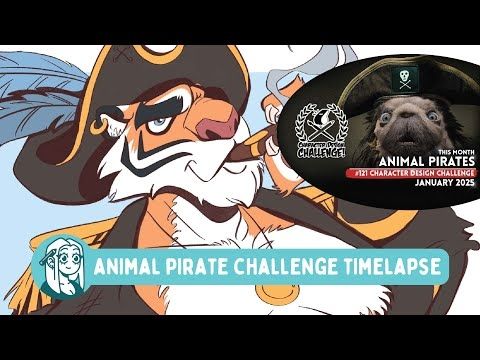 Character Design Challenge - Animal Pirate Time-lapse