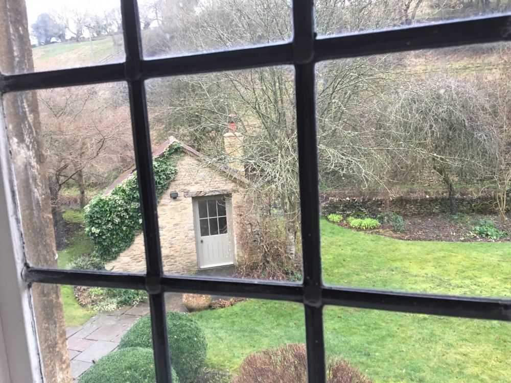 View from farmhouse in North Somerset to brook running alongside property