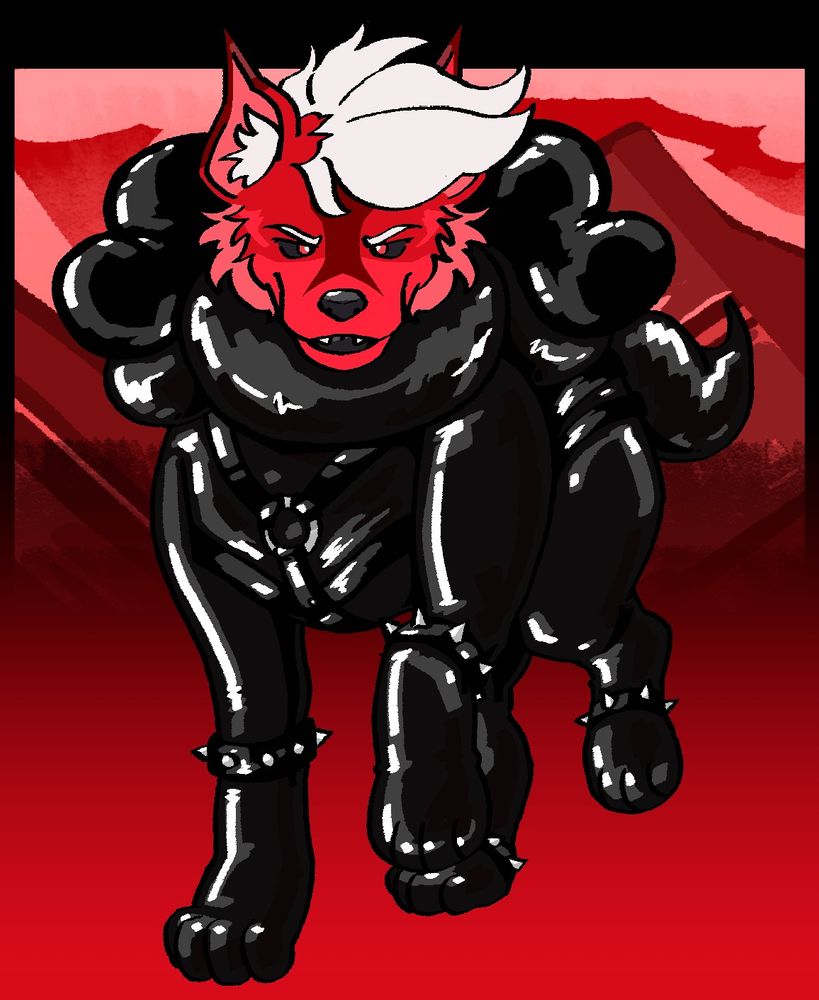 a rubber cerberus that is EVIL

nefarious expression, the two other ones are in rubber hoods so their expressions are not shown